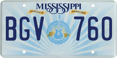 MS license plate BGV760