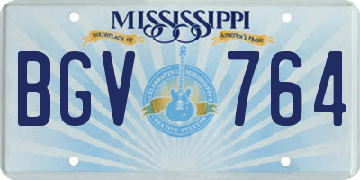 MS license plate BGV764