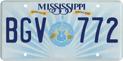 MS license plate BGV772