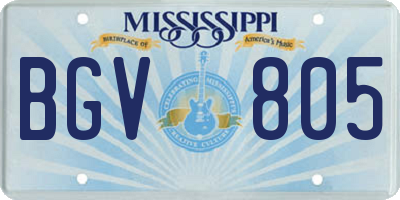 MS license plate BGV805