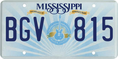MS license plate BGV815