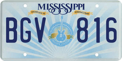 MS license plate BGV816