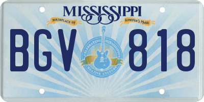 MS license plate BGV818
