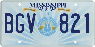 MS license plate BGV821