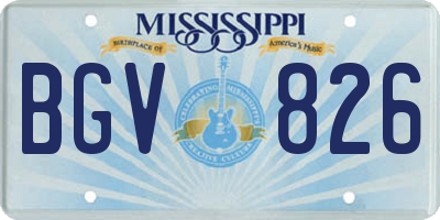 MS license plate BGV826