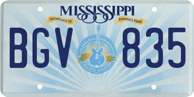 MS license plate BGV835