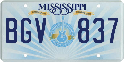 MS license plate BGV837