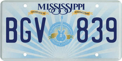 MS license plate BGV839