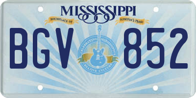 MS license plate BGV852