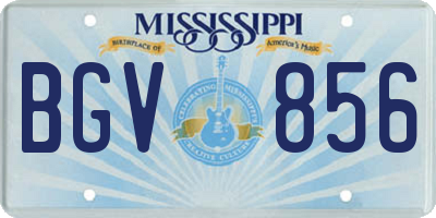 MS license plate BGV856