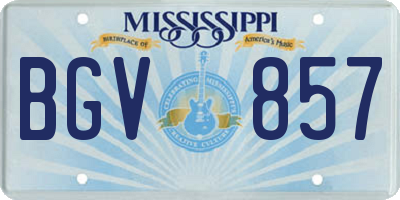MS license plate BGV857
