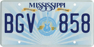 MS license plate BGV858