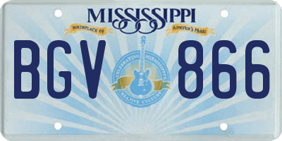 MS license plate BGV866