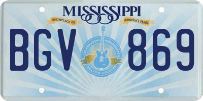 MS license plate BGV869
