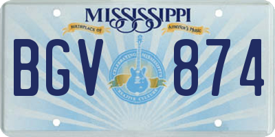 MS license plate BGV874