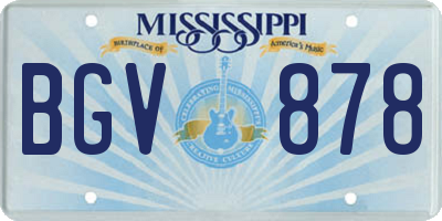 MS license plate BGV878