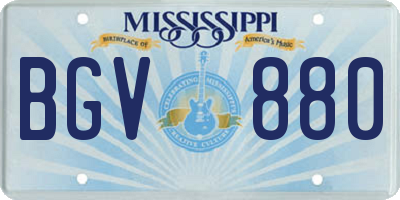 MS license plate BGV880