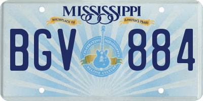 MS license plate BGV884
