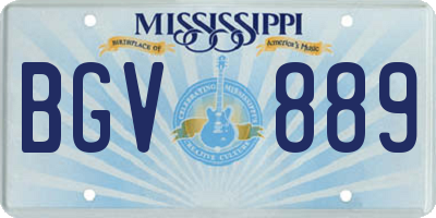 MS license plate BGV889