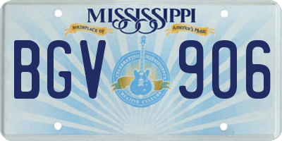 MS license plate BGV906