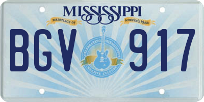 MS license plate BGV917