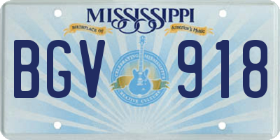 MS license plate BGV918
