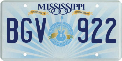 MS license plate BGV922
