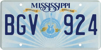 MS license plate BGV924