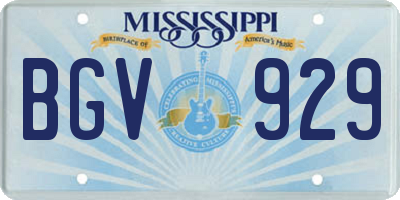 MS license plate BGV929