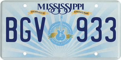 MS license plate BGV933