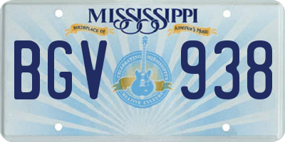 MS license plate BGV938