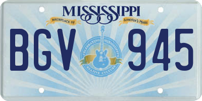 MS license plate BGV945