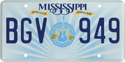 MS license plate BGV949