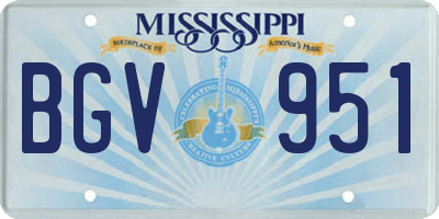 MS license plate BGV951