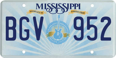 MS license plate BGV952