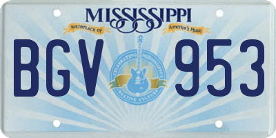 MS license plate BGV953