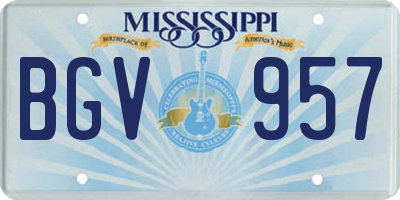MS license plate BGV957