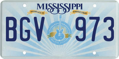 MS license plate BGV973