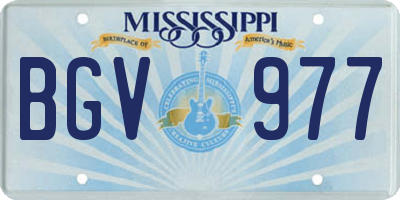 MS license plate BGV977