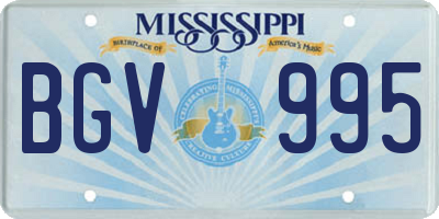 MS license plate BGV995