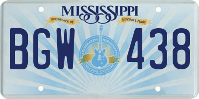 MS license plate BGW438