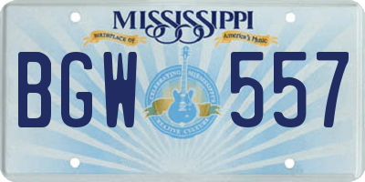 MS license plate BGW557