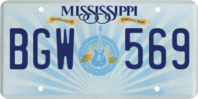 MS license plate BGW569