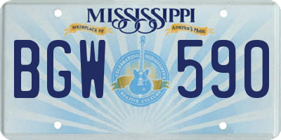 MS license plate BGW590