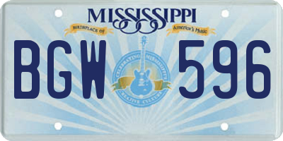 MS license plate BGW596
