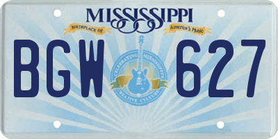 MS license plate BGW627