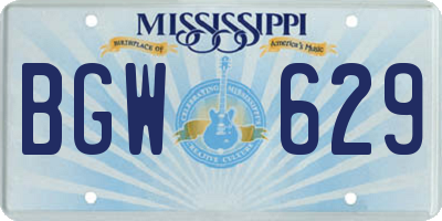 MS license plate BGW629