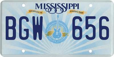MS license plate BGW656