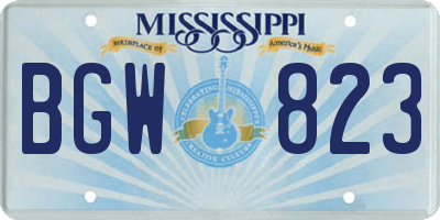 MS license plate BGW823