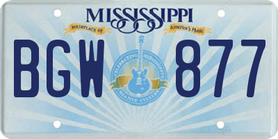 MS license plate BGW877